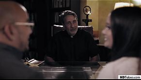 Phat ass Bride Gets Exploited By Perv and Horny Priest 6 min