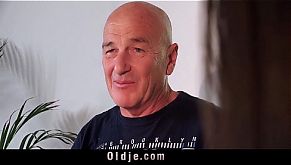 Gorgeous 18 Year Old Fucking And Sucking A Bald Old Man